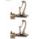 Ferio Curtain Brackets Parda Holders Zinc Alloy Swan For Door And  Windows Fitting 1 Inch Rod Pocket Size For Home Décor Only Finials Set Antique Brass (Pack Of 2)