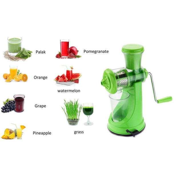 Ferio Hand Juicer for Fruits and Vegetables with Steel Handle Vacuum Locking System, Shake, Smoothies, Travel Juicer for Fruits and Vegetables ,Fruit Juicer for All Fruits, Multicolor (Pack Of 1)