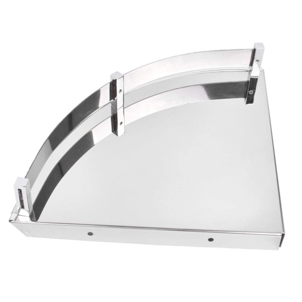 Ferio High Grade Stainless Steel Bathroom Corner Shelf Round Mirror Finish ( 9*9 Inch ) - Pack Of 1