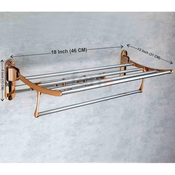 Rose Gold Stainless Steel Folding Bathroom Towel Rack