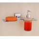 Ferio Stainless Steel Soap Stand with Steel Soap Case Soap Holder Soap Dish And Glass Liquid Soap Dispenser for Bathroom and Wash Basin Hand wash Dispenser Bathroom Accessories (Chrome Finish, Anti Rust) ( Pack Of 1 )
