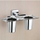 Ferio Stainless Steel Double Tumbler Holder/Toothbrush Holders for Bathroom/Tumbler Holder Steel/Bathroom Accessories-Chrome Finish