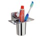 Ferio Stainless Steel Toothbrush Holder Tumbler Holder Toothbrush Stand Tumbler Stand Bathroom Accessories (Chrome Finish) Pack Of -1
