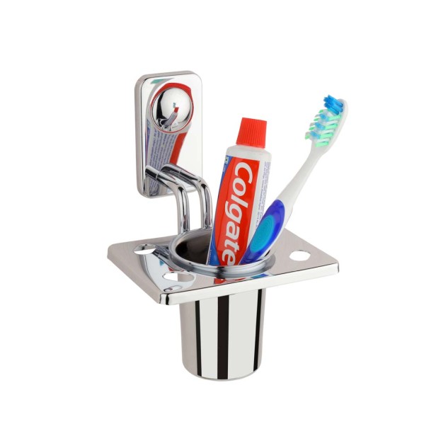 Ferio Wall Mounted Stainless Steel Tooth Brush Holder/Tumbler Holder Stand Bathroom Accessories Chrome Finish ( Pack Of 1 )