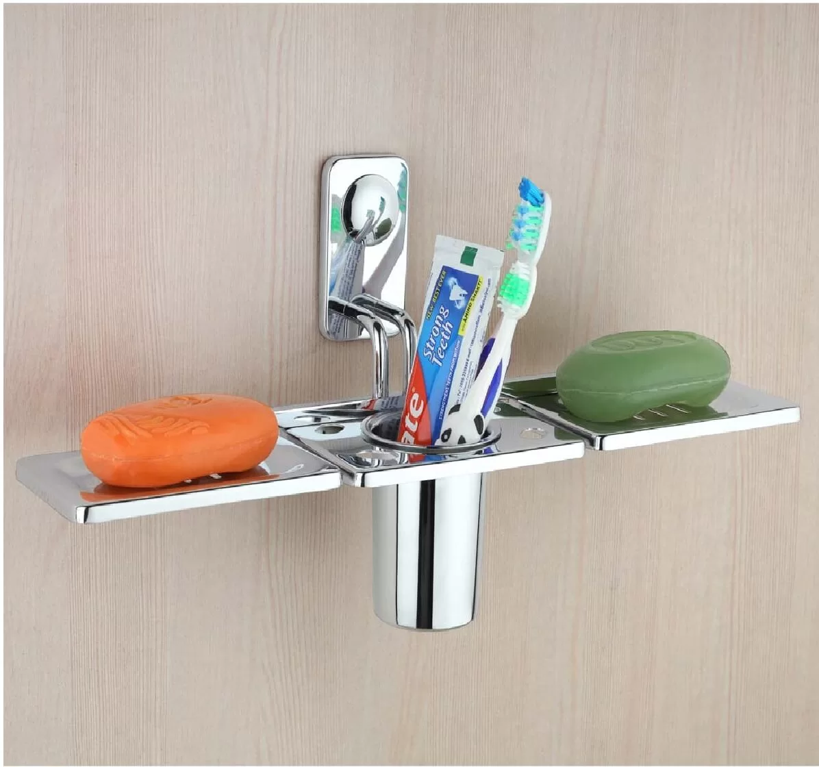 Buy Callidus Stainless Steel 5 in 1 Multipurpose Bathroom Shelf Tumbler  Holder Toothbrush Holder Double Soap Dish Hooks Bathroom Accessories  (Chrome Finish) Online at Best Prices in India - JioMart.