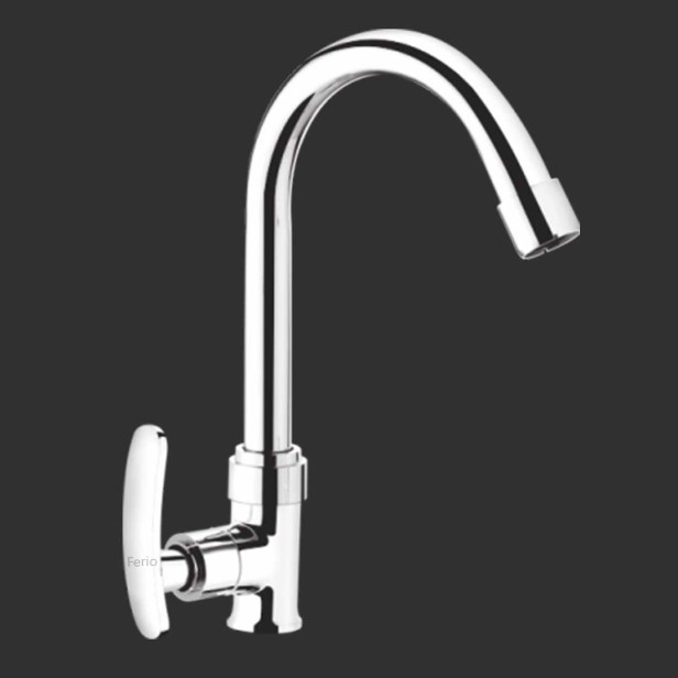 Ferio Brass Deck-mount Single-Handle Was Basin Premium Brass Chrome Finish Kitchen And Bathroom Wash Basins & Kitchen Sink Faucet with Swivel Spout Pack Of 1