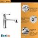 Ferio Pillar Wash Basin Tap - Silver with Chrome Finish Water Tap for Bathroom Washbasins & Kitchen Sinks Faucet - Sophisticated Design - Premium Brass Construction Wall Mount Installation Type