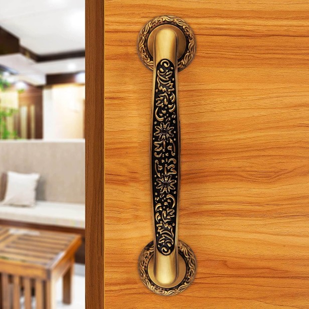 Ferio 200 MM (8 Inch ) Zinc Antique Finish Main Door Handle / Glass Door Pull Handle / Cabinet Handle for Kitchen and All Types Wooden Furniture Doors/Drawer Handle for Home/Hotel/Office