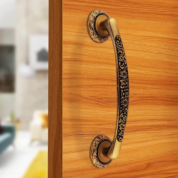 Ferio 200 MM (8 Inch ) Zinc Antique Finish Main Door Handle / Glass Door Pull Handle / Cabinet Handle for Kitchen and All Types Wooden Furniture Doors/Drawer Handle for Home/Hotel/Office