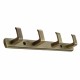 Ferio Zinc 4 Pin Heavy Hook for Bathroom and Kitchen Multipurpose Use for Bathroom Cloth Hanger Robe Wall Door Hooks Rail for Hanging Keys (Pack of 1, Brass Antique)