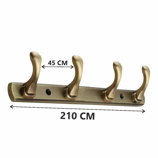 Ferio Zinc 4 Pin Bathroom Hook Cloth Hanger Door Wall Hooks Rail for  Hanging Clothes, Bedroom