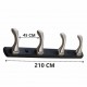 Ferio Zinc 4 Pin Hook Cloth Hanger Door Wall Hooks Rail for Hanging Bathroom Cloth Hooks Hanger Wall Bedroom Bathroom Robe Hooks Rail for Hanging Keys, Clothes, Towel Hook For Home Decor (Pack of 1, Silver And Black)