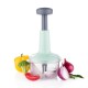 Ferio 800ML Manual Speedy Hand Press Food Chopper with 3 Blade Chopper for Vegetables, Fruits, Nuts and More-Egg Whisk-Perfect Chopping with Easy Push and Close Button (Multi-color - Pack of 1)