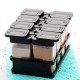 Ferio Modern Kitchen 8 Pcs Sets Airtight Rasoi Box Spice Box / Rack / Dani / Box / Container / Jar / Dabba / Multipurpose / Set For Masala / Spices Easy Flow Spice Storage Container with Tray (BLACK)