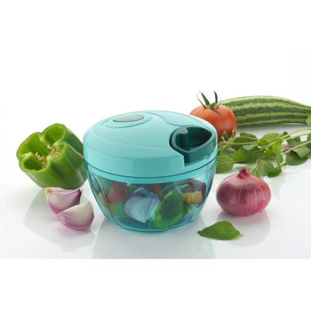 Ferio 400 ML Polypropylene Mini Handy and Compact Chopper with 3 Blades for Effortlessly Chopping Vegetables and Fruits for Your Kitchen (Green, 400 ml)