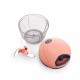 Ferio 500 ML Plastic Kitchen Product Vegetable Chopper, Cutter, Lid for Kitchen, 3 Stainless Steel Blades, Whisker Blade All in One (Colour Peach, Pack Of 1 )