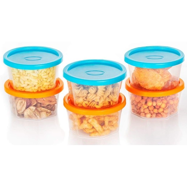 Ferio 200 ML Plastic Airtight Container/Storage Box for Kitchen Jar Set, Kitchen Organizer Container Set Items, Air Tight Containers For Kitchen Storage (Set Of 6) 