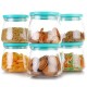 Ferio 900ml New Airtight Container Jar Set For Kitchen , Kitchen Organizer Container Set Items, Air Tight Containers For Kitchen Storage - (Pack of 6, Aqua Green)