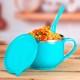 Ferio 700ML Noodle Maggie & Soup Bowl Set With Spoon, Handle | Spoon Holder | Stainless Steel Soup-Tok Container | Bowl And Spoon Set | Food Container (Pack Of 1 - Blue)