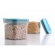 Ferio 600 ML Air Tight Kitchen Storage Container For Rice | Dal | Atta, BPA-Free, Flour | Cereals | Snacks | Stackable | Modular, Round-(Pack Of 6,Blue)