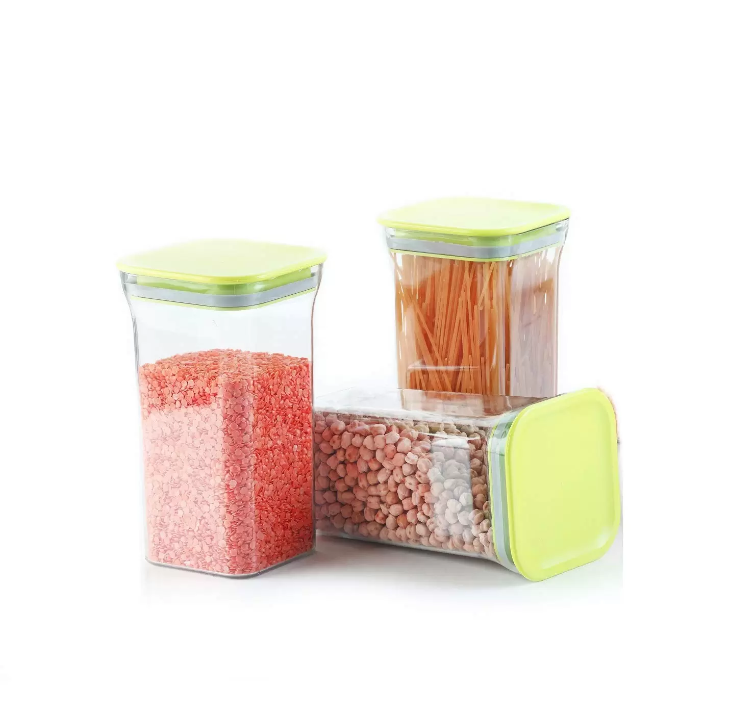 Buy 1100 ML Green Color Air Tight Transparent Jar