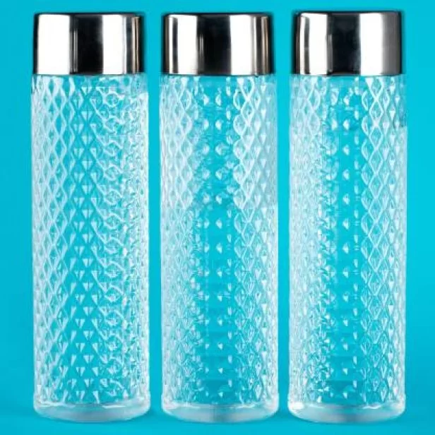Crystal Clear Water Bottle for Fridge ,Unbreakable ,1000 ml Bottle (Pack of  3)