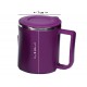 Ferio Steel Coffee Cup with Lid (Plastic Outer) Stainless Steel Coffee Stainless Steel, Plastic Coffee Mug  Break Time Portable & Easy Clean (Color Purple 200 ml, Pack of 2)