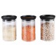 Ferio 900ML Jars and containers airtight Container for Kitchen, Food containers, Unbreakable Airtight, Kitchen Storage Container (Pack Of 3, Black)