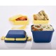 Ferio Products Plastic Dieting Airtight Lunch Box Set | 3 Compartment Tiffin with Handle & Push Lock | Plastic Tiffin Box for Travelling, School Kids & Office Exclusive (Blue)