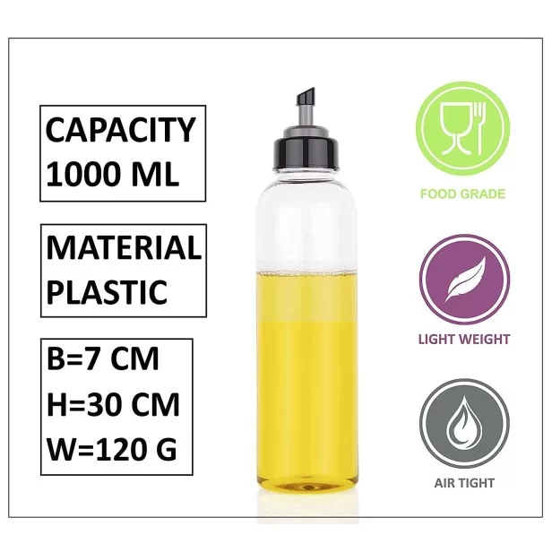 Food-Grade Plastic Oil Dispenser 1000ml Crystal Clear Transparent
