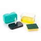 Ferio 2 in 1 Soap Dispenser for Dishwasher Liquid Holder , Liquid Dispenser Through Pump ( Multi-Color ) with Sponge Soap Pump with Sponge Pack of 1