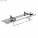 Ferio Stainless Steel 4 In 1 Multipurpose Bathroom Shelf/Rack/Towel Hanger/Tumbler Holder/Soap Dish/Bathroom Accessories (18 X 5 Inches) - Pack Of 1