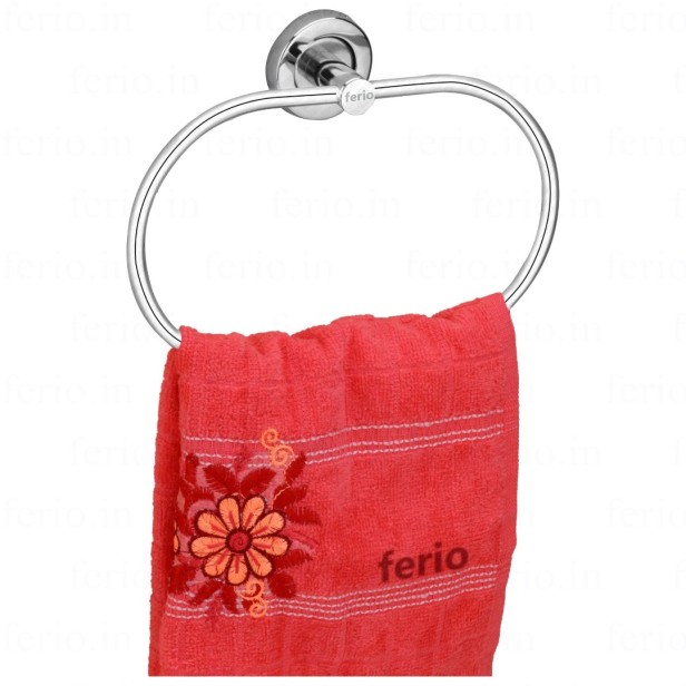 Ferio Oval Towel Ring Stainless Steel Napking Holder,Towel Holder|Towel Hanger, Towel Rack for Multipurpose Bathroom Chrome Finish (Pack of 1)