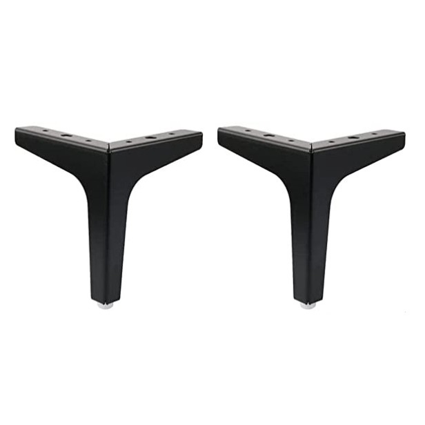 Ferio 3 Inch Heavy Stainless Steel Black Sofa Legs for Furniture Fitting Matte Black Finish - Set of 2 Pic (3 Inch, Black)