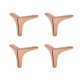 Ferio Heavy Stainless Steel Rose Gold Sofa Leg for Furniture Fitting 3 Inch Hight ( 7.5 cm ) Golden Finish - Set of 4 Pic (3 Inch, Rose Gold)